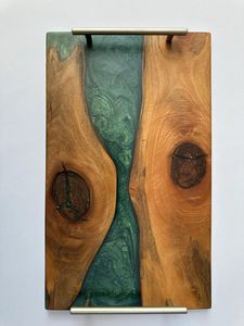 Plateaux décoratifs en résine époxy et bois, design nouveau, fabriqués en usine, prix de gros. - Product Image 4