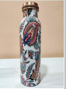 Impression haute résolution sur bouteille en cuivre, impression design multicolore, impression à chaud or et argent, option d'impression à texture en relief - Product Image 4