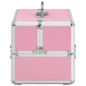 Estuche de Maquillaje de Aluminio Rosa de 8.7"x11.8"x8.3", Elegantes Bolsas y Estuches Cosméticos - Product Image 4