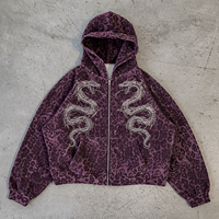 Sweat à capuche zippé en polaire surdimensionné pour homme, brodé Ailes d'ange, collection hiver, assortiments de boutique, catalogue fournisseur marque privée