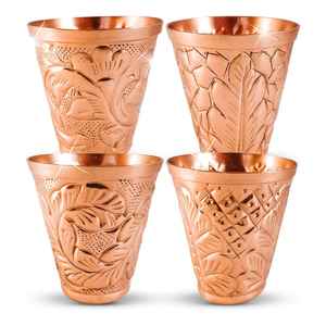 Juego de Vasos de Cobre Puro Martillado en Forma de Barril, Vasos Ayurvédicos para Beber, Copa de Cobre de Lujo para Vino y Agua, Regalo - Product Image 4