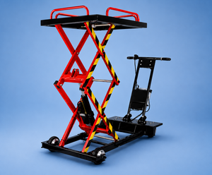 Plateforme élévatrice à ciseaux électrique Tayo ETC300, capacité 3 tonnes, hauteur de levage maximale >72,8 pouces, rouge/noir industriel, garantie 1 an, durée de vie 5 ans - Product Image 1