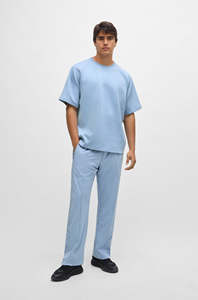 Camiseta Oversize Azul para Hombre, 100% Algodón, Cuello Redondo, Estilo Casual Urbano, Corte Regular, Etiqueta Privada Personalizada, Secado Rápido - Product Image 4