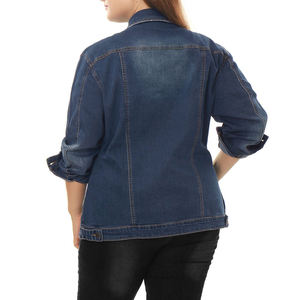 Women's <b>Denim</b> Trucker <b>Jacket</b> Classic Casual Button Up Jean Coat Streetwear Fashion <b>Custom</b> Manufacturer - Product Image 2