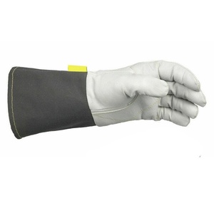 Leather Safety <b>Gloves</b> Anti-Vibration Durable Full Smooth Texture Anti-Slip <b>Knit</b> Wrist General Purpose Waterproof Abrasion - Product Image 1