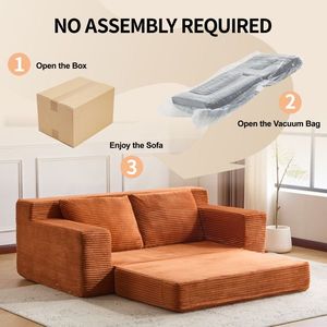 Modern Small Corduroy Loveseat Sofa Comfortable Deep Seat Bed for Bedroom & Living Room with Reversible Cushion Pill - Product Image 6