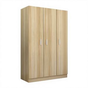 Armoire de chambre à coucher pliable de style européen antique à 3 portes, durable, écologique, avec 4 tiroirs, portes en bois massif, appartement, hôtel - Product Image 1