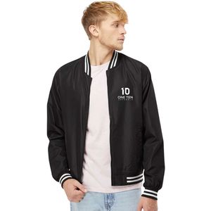 Men Lightweight Bomber Jacket Full Zip Casual Windbreaker <b>Coat</b> Ribbed Collar Cuffs Outdoor Travel Streetwear Spring Autumn Every - Product Image 1