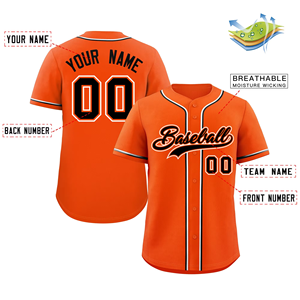 Maillot de baseball authentique personnalisé de qualité supérieure, bleu marine et or, respirant, col en V, manches courtes, unisexe, polyester/coton, lavable en machine, devant - Product Image 5