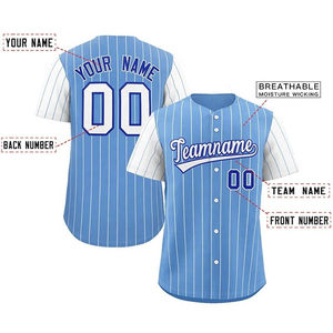 Conjunto de Camiseta y Pantalones Cortos de Béisbol a Rayas Personalizados, Uniforme de Equipo, Ropa Deportiva OEM Antibacteriana - Product Image 2