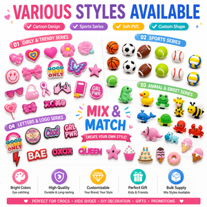 Breloques amusantes pour chaussures <span class=keywords><strong>Crocs</strong></span>, décorations en caoutchouc PVC, Jibbitz mignons animaux et aliments pour chaussures d'enfants - Product Image 3
