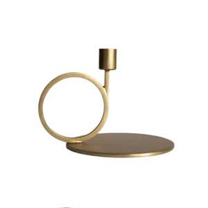 Candelabro de Metal Dorado al por Mayor, Diseño Moderno en Forma de Anillo, para Decoración de Mesa en Bodas y Hogar - Product Image 1