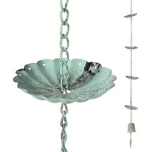 Cadena de Lluvia Decorativa de Turquesa con Diseño Acanalado, Reemplazo de Canaletas para una Drenación Exterior Elegante - Product Image 3