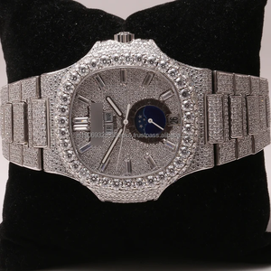 Luxury Premium <b>Automatic</b> <b>Wristwatch</b> for Men High Quality Stainless Steel Moissanite Diamond Glass 41mm Fully Iced Hip Hop Analog - Product Image 2