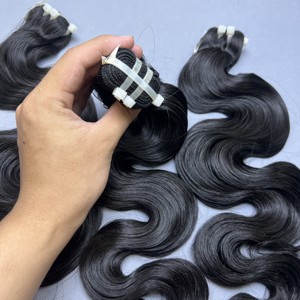Paquete de ondas corporales alineadas con cutícula de Vietnam con trama Genius de ondas corporales de alta calidad al por mayor para hacer peluca - Product Image 1