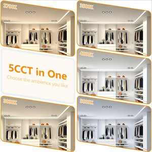 Confezione da 12 Faretti da Incasso Neri da 4 Pollici, 9W 800LM, Dimmerabili, Senza Canne, Luce per Soffitto 5CCT 2700K-5000K 120V - Product Image 4
