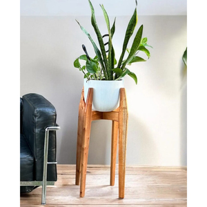 Support de plantes en bois de noyer massif au design moderne, fait main, pour intérieur et extérieur, support de pot de fleurs avec pieds, décoration d'intérieur, présentoir - Product Image 5