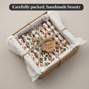 Cuentas de Vidrio Lampwork Multicolor con Patrones de Múltiples Estilos, Hilo de 8 Pulgadas |   Cuentas artísticas hechas a mano con forma de rondel para la fabricación de joyas - Product Image 6