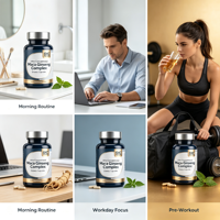Complexe Naturel OEM Maca Ginseng 10-en-1 pour la Vitalité Masculine Ashwagandha Marque Privée Fabricant Personnalisé Fournisseur en Gros 60 Capsules