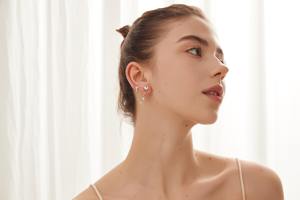 Pendientes de Oro de 14K con Diamantes Cultivados en Laboratorio de 0.40ct, Cadena con Eslabones, Cuentas Flotantes, Forma de Marquesa y Pera, Joyería de Lujo para Mujer, Regalo para Fiesta - Product Image 3