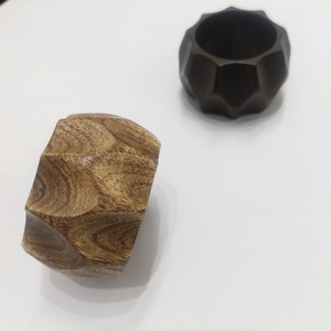 <b>Wooden</b> Napkin Ring Set Gold Accent Napkin Holder Handmade <b>Table</b> Napkin Rings Decorative <b>Dining</b> <b>Table</b> Accessory <b>Rustic</b> Wedding - Product Image 3