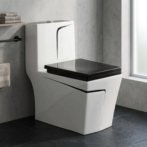 WC monobloc en céramique haut de gamme, moderne, à siphon en S, ensemble de sanitaires pour projets hôteliers de grande envergure - Product Image 1
