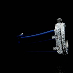 Reloj Rectangular de Lujo con Incrustaciones de Diamantes Moissanite, Completamente Cubierto de Acero Inoxidable, Cristal de Zafiro, Esfera con Fecha, Estilo Hip Hop, para Hombre - Product Image 5