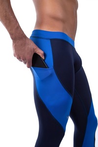 Leggings de compression pour hommes personnalisés en gros, imprimés graphiques, haute élasticité, séchage rapide, pour la gym, l'entraînement, la course, OEM - Product Image 4