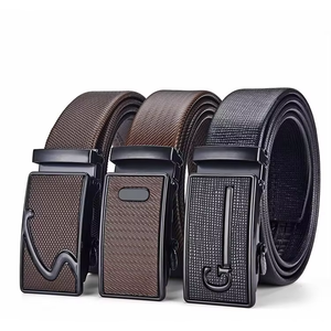 Cinturón de Cuero Vacuno Casual Ajustable con Hebilla de Acero de Cierre Automático, Duradero y Ligero, de 3.0 cm de Ancho, Personalizado para Hombre - Product Image 1