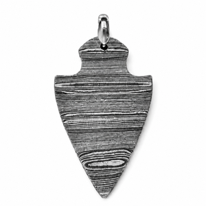 Collar con Colgante de Metal Hecho a Mano con Diseño de Punta de Flecha Texturizada, Estilo Moderno y Exquisito - Product Image 3