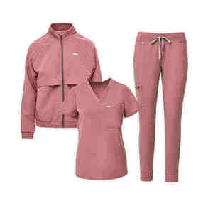 Conjunto de Uniformes Médicos Premium para Mujer, 3 Piezas, Uniforme de Enfermería para Hospital, Top con Cuello en V, Pantalones y Chaqueta, Ropa de Trabajo para Clínica de Salud - Product Image 2