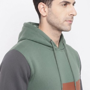 Sweat à capuche moderne pour homme, patchwork color block, en molleton de coton premium, avec poche kangourou, cordon de serrage, coupe décontractée, style décontracté - Product Image 4