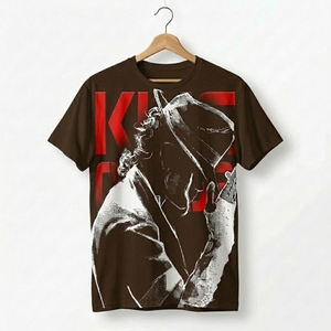 T-shirt noir imprimé King Michael Jackson pour homme, manches courtes, col rond, coupe ample, style jersey décontracté, 100 % coton, écologique - Product Image 3