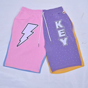 Pantalones Cortos de Hombre con Bloques de Color, Aplique de Llave Relámpago, Cintura Media, Cordón Ajustable, Secado Rápido, Antiarrugas, Estilo Casual Urbano, Bolsillos, Algodón - Product Image 3