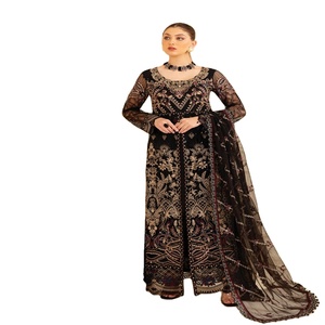 Eid saled ชุดเดรสทำงานปักลายสามชิ้นสำหรับผู้หญิงอินเดียและปากีสถาน - Product Image 1