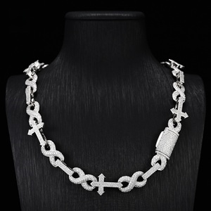 Collier pour homme en argent 925 avec moissanite, style chaîne à maillons, style glacé, chaîne de mode hip-hop personnalisée, bijoux streetwear premium audacieux - Product Image 1