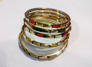 Bracelets en laiton colorés ethniques faits à la main avec incrustations nickelage mode vente en gros au prix d'usine pour les cadeaux - Product Image 3