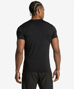 <b>Men's</b> <b>Black</b> <b>Slim</b> <b>Fit</b> Short Sleeve O-Neck Knitted T-<b>Shirt</b> Casual Solid Color Workout Top - Product Image 2