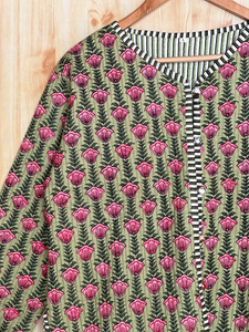 Edredón Acolchado Hecho a Mano en India, 100% Algodón Ecológico, Antiarrugas, Transpirable, de Secado Rápido, con Estampado Digital y Bolsillo Frontal, para Otoño/Invierno - Product Image 4