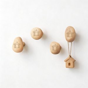 Wood Wall Mounted Hook Decorative Coat Rack <b>Bow</b> Pattern Storage <b>Holder</b> for Home Entryway - Product Image 5