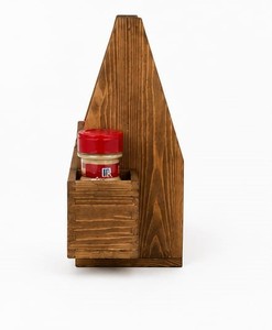 Rustic Wooden Utensil Holder Multi Compartment Caddy 32x20x18cm For <b>Kitchen</b> <b>Table</b> Organization - Product Image 3