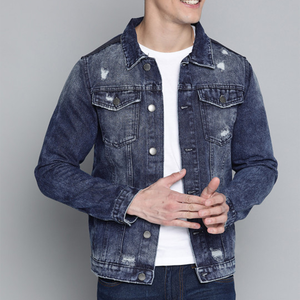 OEM Mens Denim Jean <b>Jacket</b> Casual Outwear Fall <b>Jacket</b> Denim Button up Coat Oversize Denim <b>Jacket</b> for Men acidwash fashion casual - Product Image 1