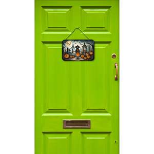 La Llorona Skeleton Spooky Halloween Tenture murale en aluminium multicolore Panneau métallique pour cuisine Bar Salle de bain Décoration intérieure 8HX12W - Product Image 2