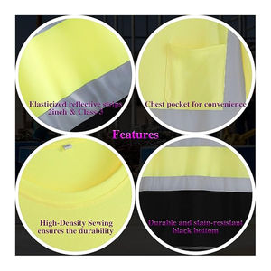 Camisetas de Seguridad Reflectantes de Alta Visibilidad, Fabricadas en Fábrica OEM/ODM, Tela Impermeable Cómoda y Duradera para Obras de Construcción, Suministro al por Mayor - Product Image 4