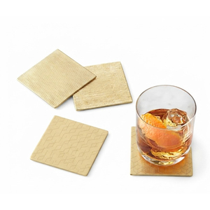 Wholesale Irregular Organic Shaped Brass Coasters Set Metal Drink Cup <b>Mats</b> Custom Antique Hotel <b>Bar</b> Restaurant Cup Pad Supply - Product Image 3
