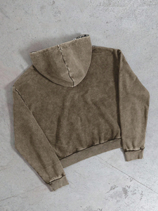 Unisex Acid Wash Heavyweight Embroidered Oversized Fleece Hoodie Winter Gym Wear Street Casual Sweatshirt Men Women Premium - Product Image 2
