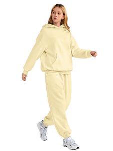 Women 2 Piece <b>Hoodie</b> Set Oversized Sweatshirt and Jogger Sweatpants OEM Custom Bulk Wholesale - Product Image 5