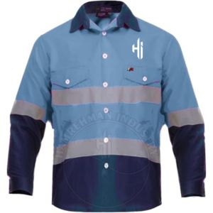 <b>Reflective</b> Shirt Work Wear Safety <b>Mens</b> Fire Retardant FR Welding Shirt with Poly Cotton Fabric and Custom Logo Temperature Jobs - Product Image 4