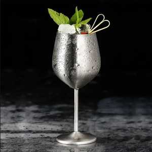 Bulk Pack Stainless Steel Wine <b>Glass</b> Set Polished Silver Metal <b>Goblet</b> Unbreakable Stemmed Wine Chalice Bar Tableware Supply - Product Image 2