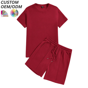 Conjuntos de Camisetas de Verano de Algodón Sólido Transpirable para Hombre, Atuendo Casual, Logotipo Personalizado, Soporte OEM ODM para Suministro de Marca - Product Image 5